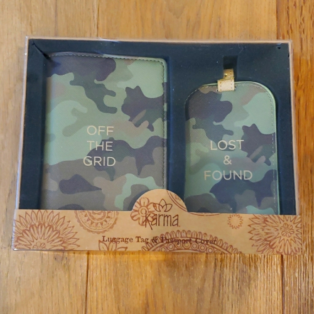 Camo Passport Holder & Luggage Tag Set